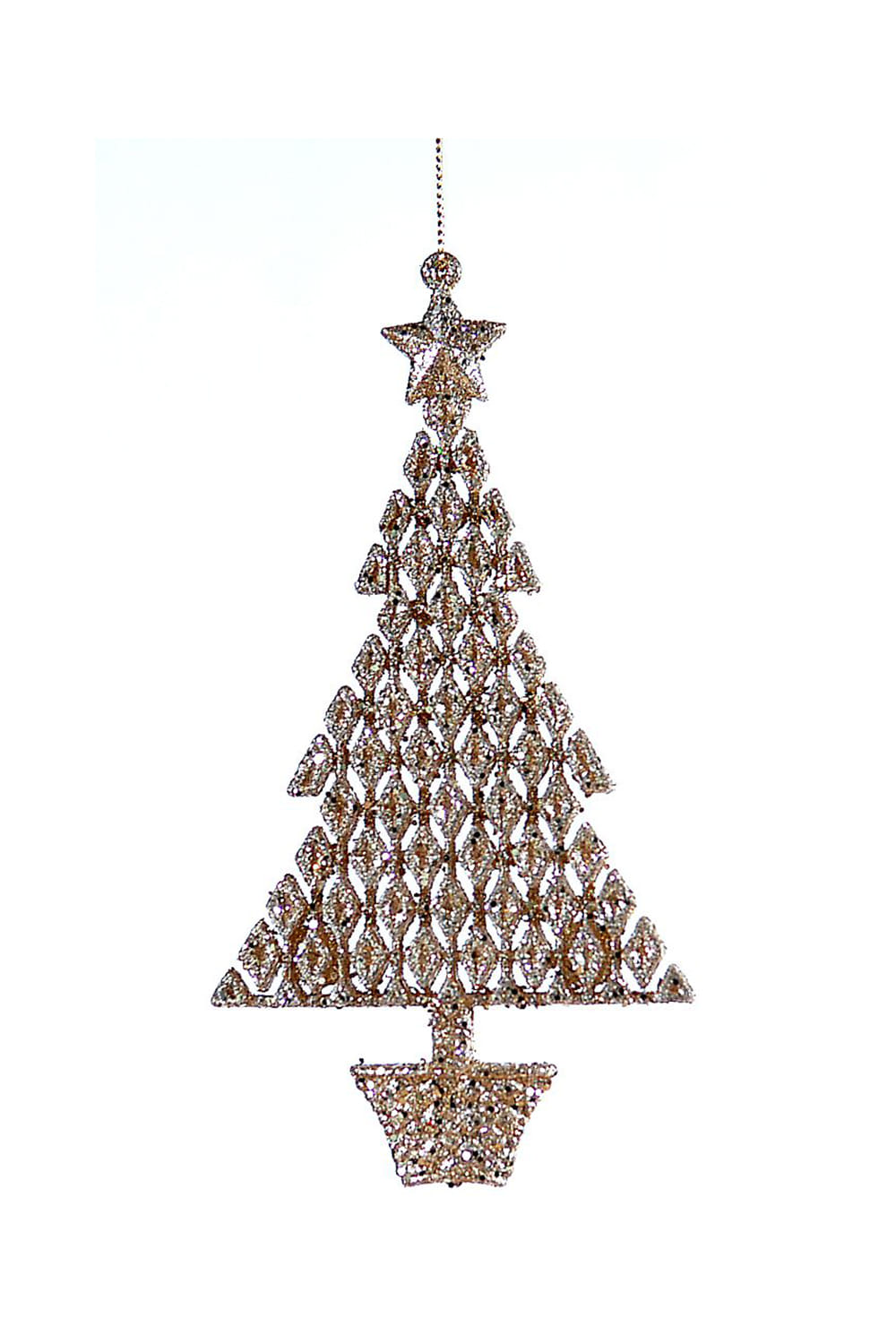 Athome Pavloudakis - Χριστουγεννιάτικο συνθετικό χρυσό διακοσμητικό δενδράκι με γκλιτερ (15 cm)
