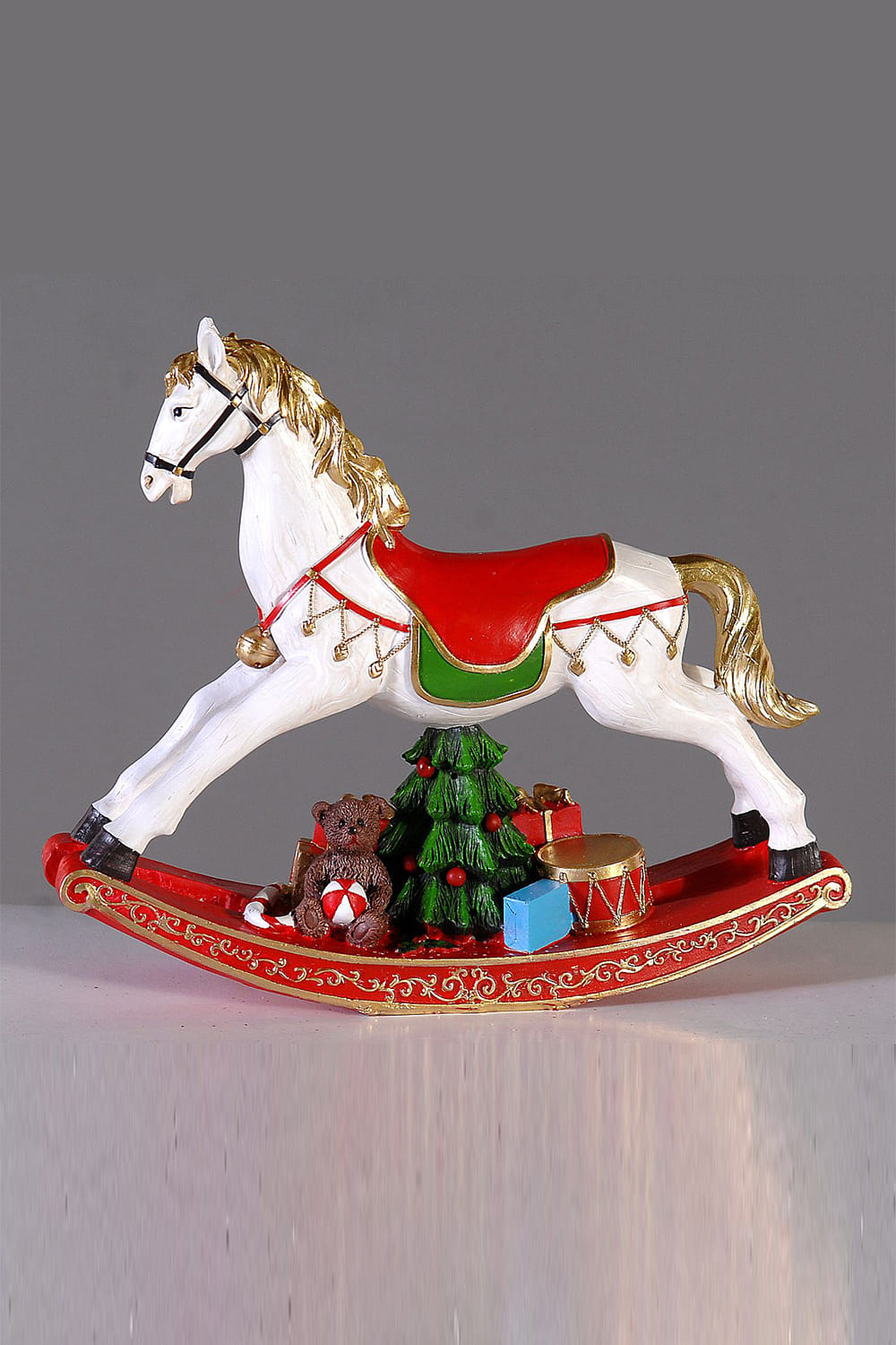 Athome Pavloudakis - Χριστουγεννιάτικο διακοσμητικό λευκό άλογο με δώρα (25 cm)
