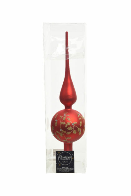 Athome Pavloudakis - Χριστουγεννιάτικη κόκκινη γυάλινη κορυφή δέντρου 31 cm