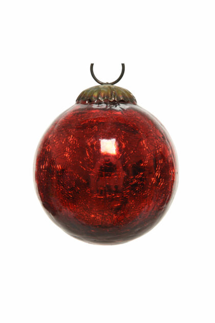 Athome Pavloudakis - Χριστουγεννιάτικη γυάλινη μπάλα κόκκινη 7