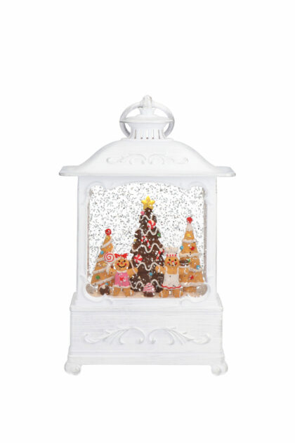 Athome Pavloudakis - Χριστουγεννιάτικο ζαχαρωτό φανάρι gingerbread με φωτισμό & spinner νερού
