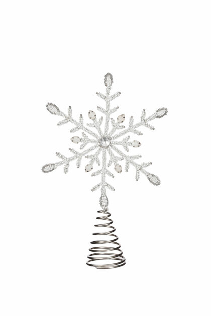 Athome Pavloudakis - Χριστουγεννιάτικη διάφανη συνθετική κορυφή δέντρου νιφάδα 20x5 cm