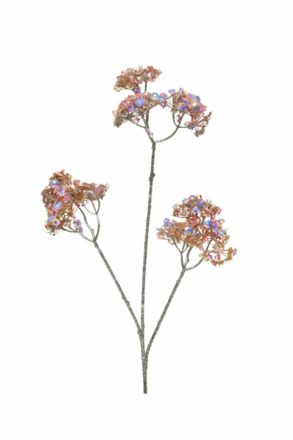 Athome Pavloudakis - Χριστουγεννιάτικο ανοικτό ροζ συνθετικό κλαρί με λουλούδια 22x6x62 cm