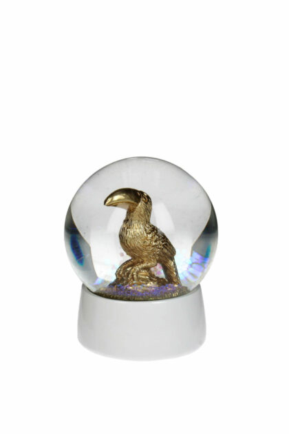 Athome Pavloudakis - Χριστουγεννιάτικη νερόμπαλα με χρυσό πουλί 7 cm