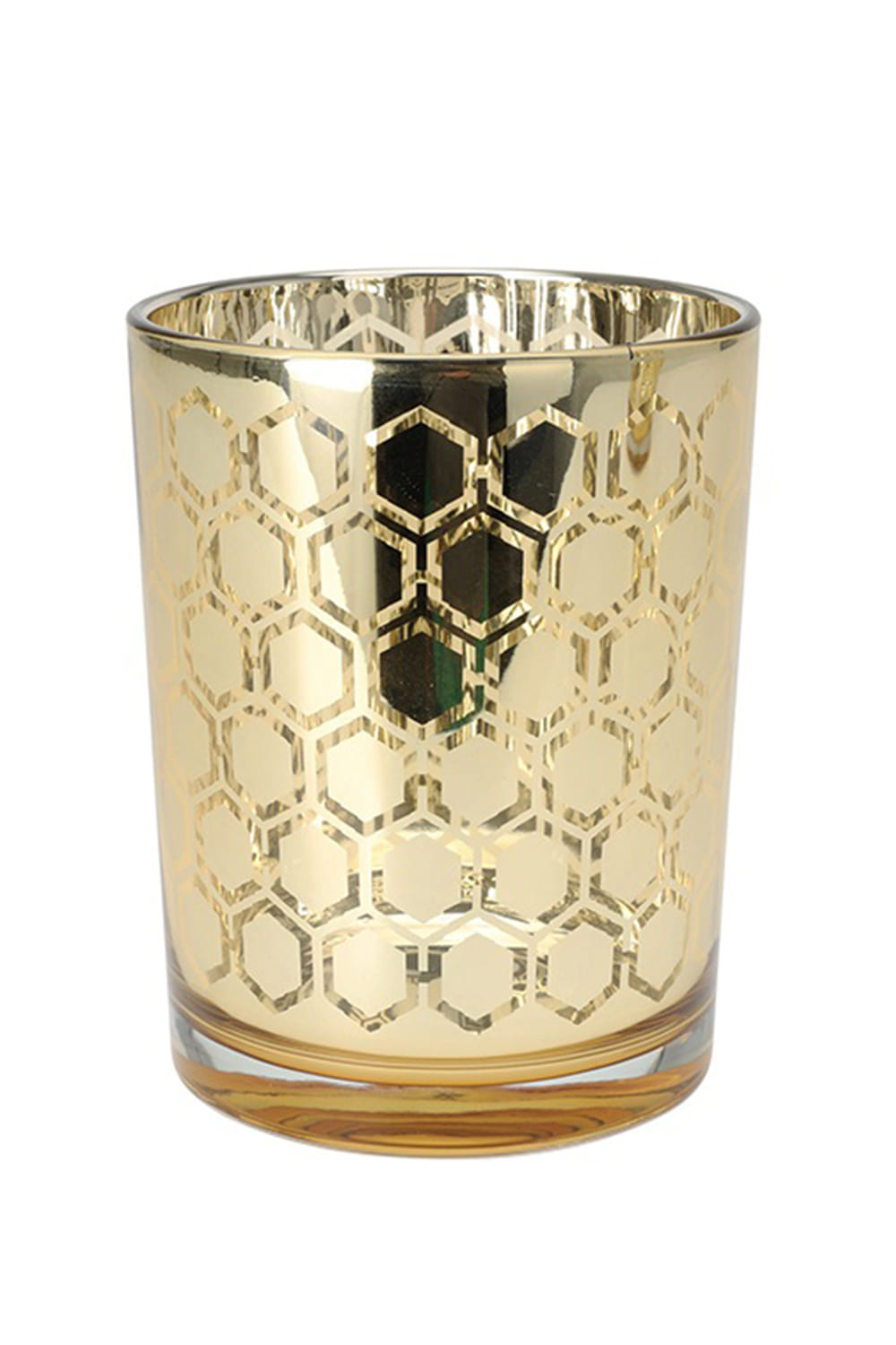 Athome Pavloudakis - Χριστουγεννιάτικο χρυσό γυάλινο ποτήρι κηροπήγιο δ 10 υ 12 cm