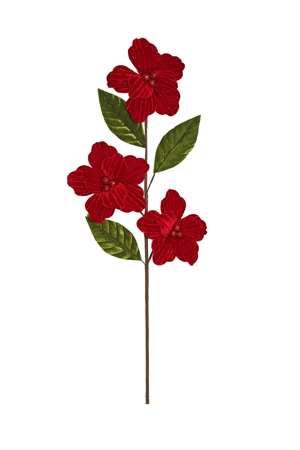 Athome Pavloudakis - Χριστουγεννιάτικο κόκκινο συνθετικό κλαρί με λουλούδι υ 73 cm