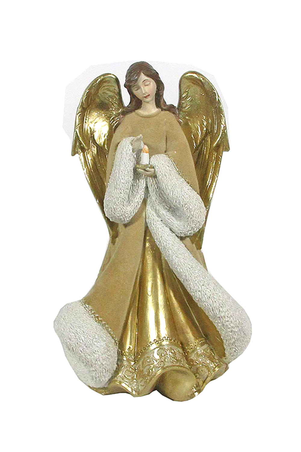 Athome Pavloudakis - Χριστουγεννιάτικο διακοσμητικό χρυσό άγγελος με κερί υ 29
