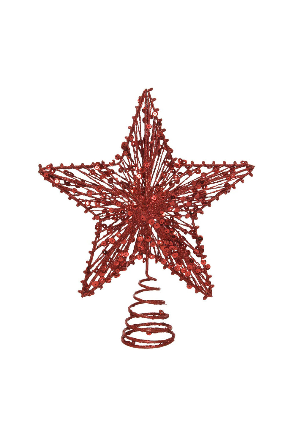 Athome Pavloudakis - Χριστουγεννιάτικη κόκκινη μεταλλική κορυφή δέντρου αστέρι (5x20x23 cm)