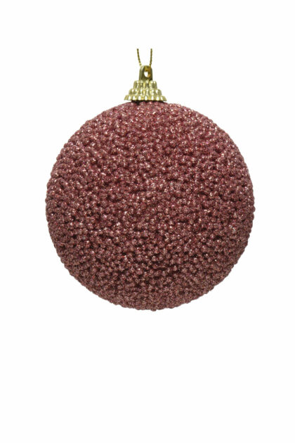 Athome Pavloudakis - Χριστουγεννιάτικη συνθετική ροζ βελουτέ μπάλα αφρού 8 cm