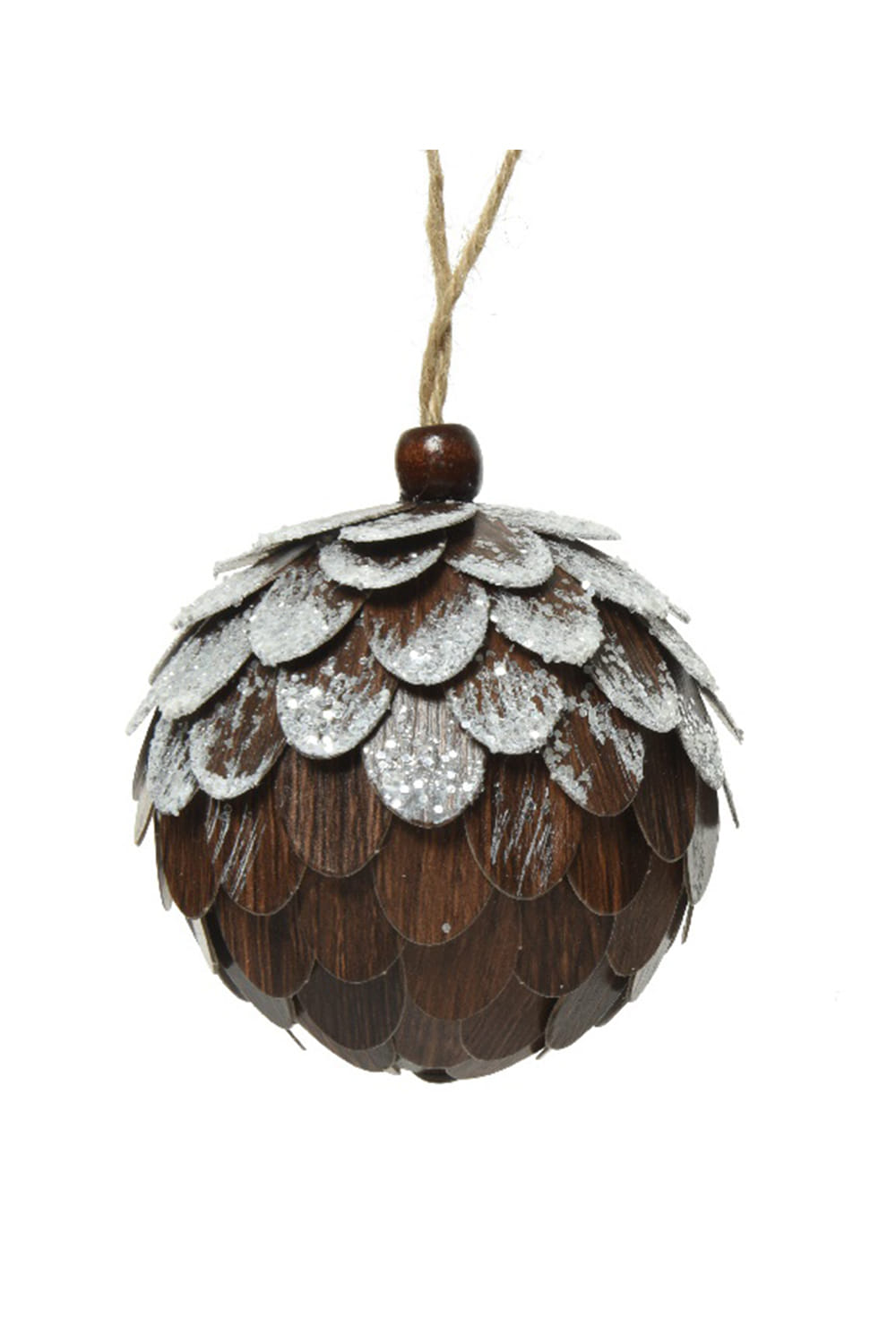 Athome Pavloudakis - Χριστουγεννιάτικη άθραυστη καφέ μπάλα αφρού σε σχήμα κουκουνάρι (8 cm)