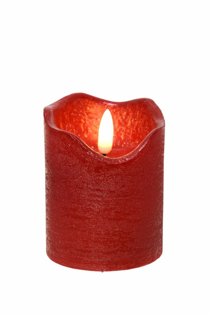 Athome Pavloudakis - Χριστουγεννιάτικο διακομητικό κόκκινο κερί (LED μπαταρίες) (7x9 cm)