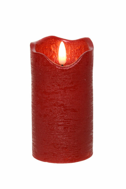 Athome Pavloudakis - Χριστουγεννιάτικο κόκκινο κερί με λειτουργία LED και μπαταρίες 7x13 cm