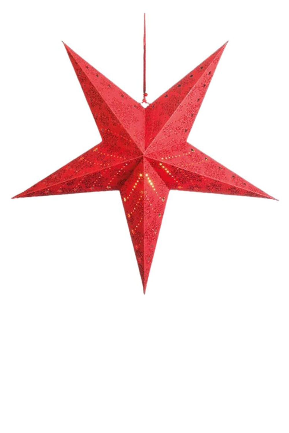Athome Pavloudakis - Χριστουγεννιάτικο κόκκινο διακοσμητικό αστέρι (1 LED ρεύματος) (60x19 cm)