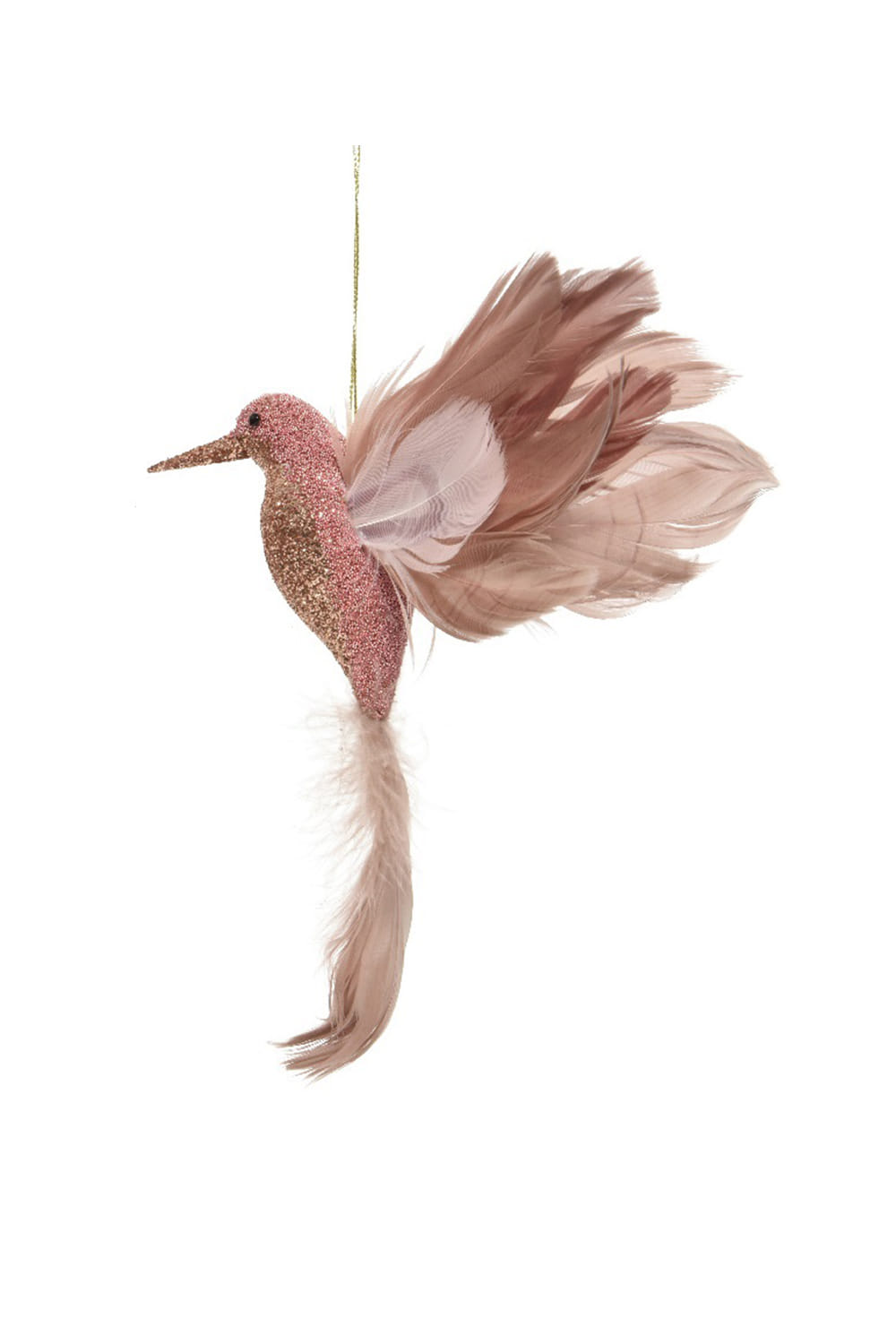 Athome Pavloudakis - Χριστουγεννιάτικο διακοσμητικό στολίδι ροζ πουλάκι αφρού (16x20x4 cm)