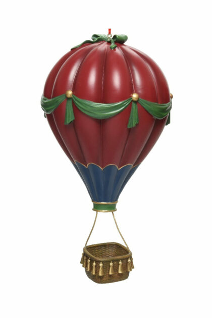 Athome Pavloudakis - Χριστουγεννιάτικο μπορντώ polyresin στολίδι αερόστατο 25