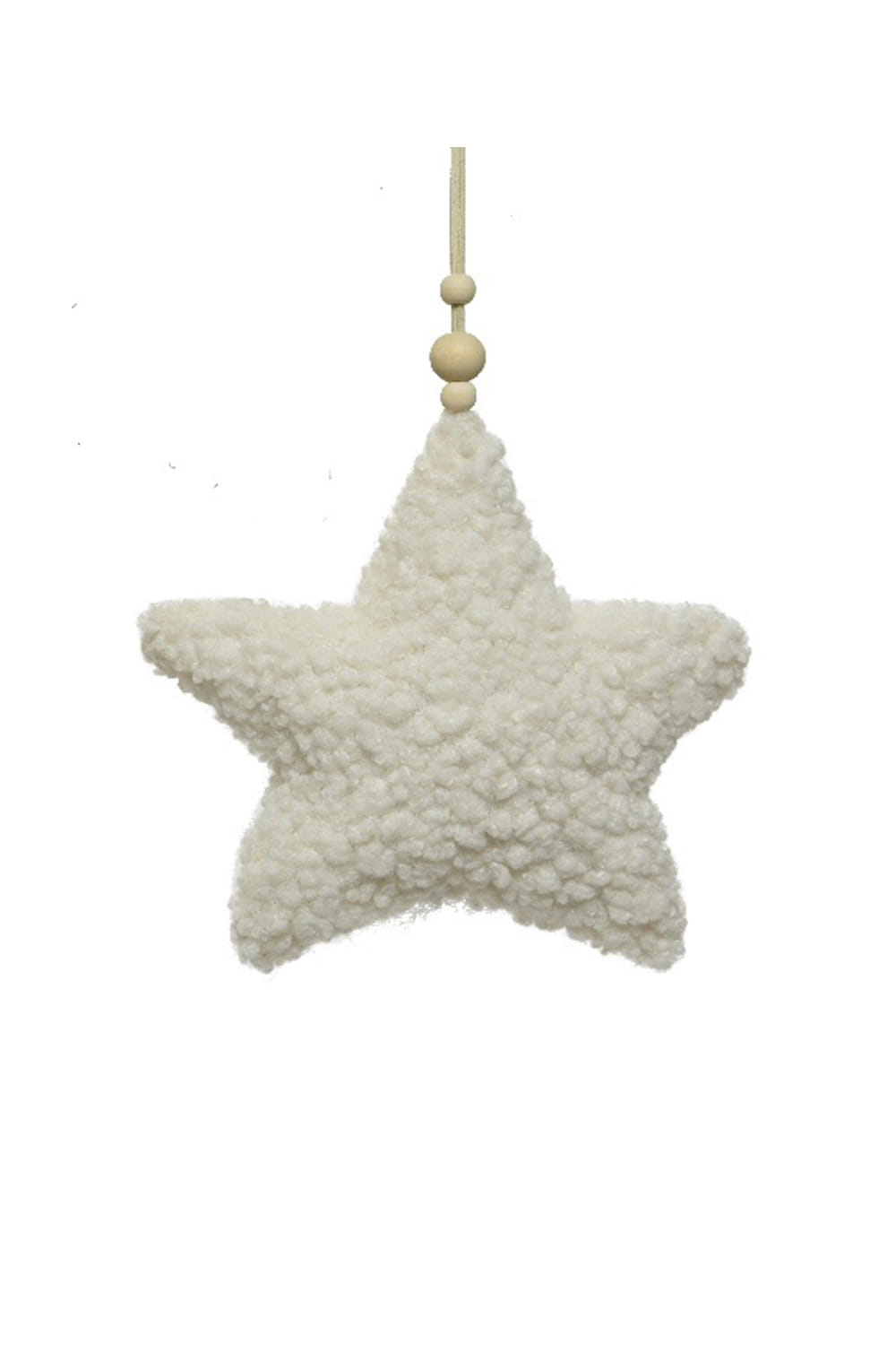 Athome Pavloudakis - Χριστουγεννιάτικο λευκό λούτρινο διακοσμητικό αστέρι (22 cm)