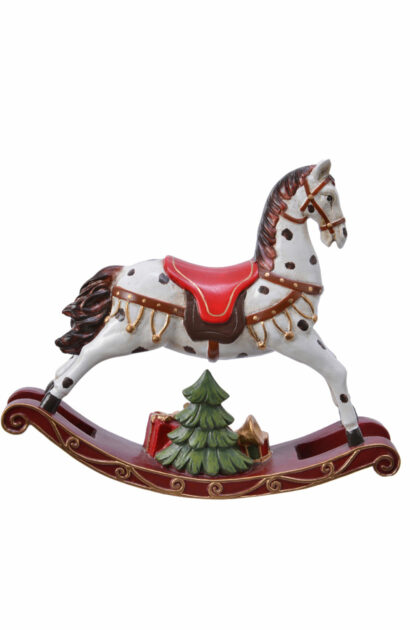 Athome Pavloudakis - Χριστουγεννιάτικη διακοσμητική φιγούρα λευκό άλογο με δενδράκι 5x21