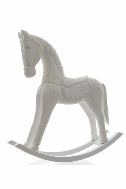 Athome Pavloudakis - Χριστουγεννιάτικο διακοσμητικό λευκό άλογο 34x7x33 cm