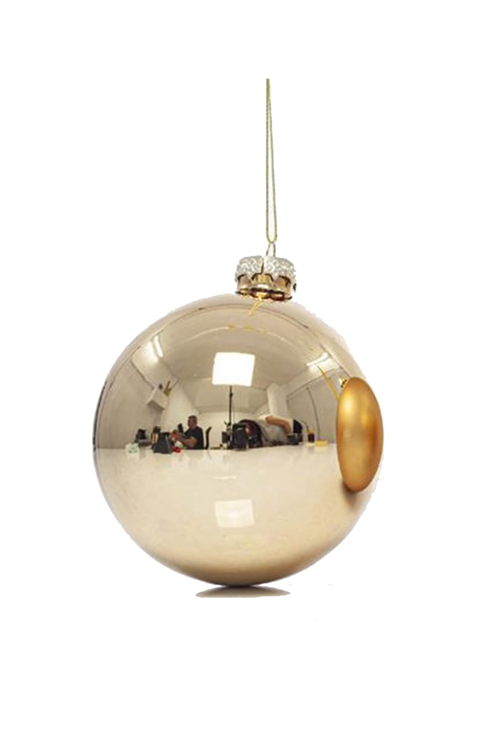 Athome Pavloudakis - Χριστουγεννιάτικη γυάλινη γυαλιστερή μπάλα σε χρώμα σαμπανί (8 cm) Σετ 4τμχ