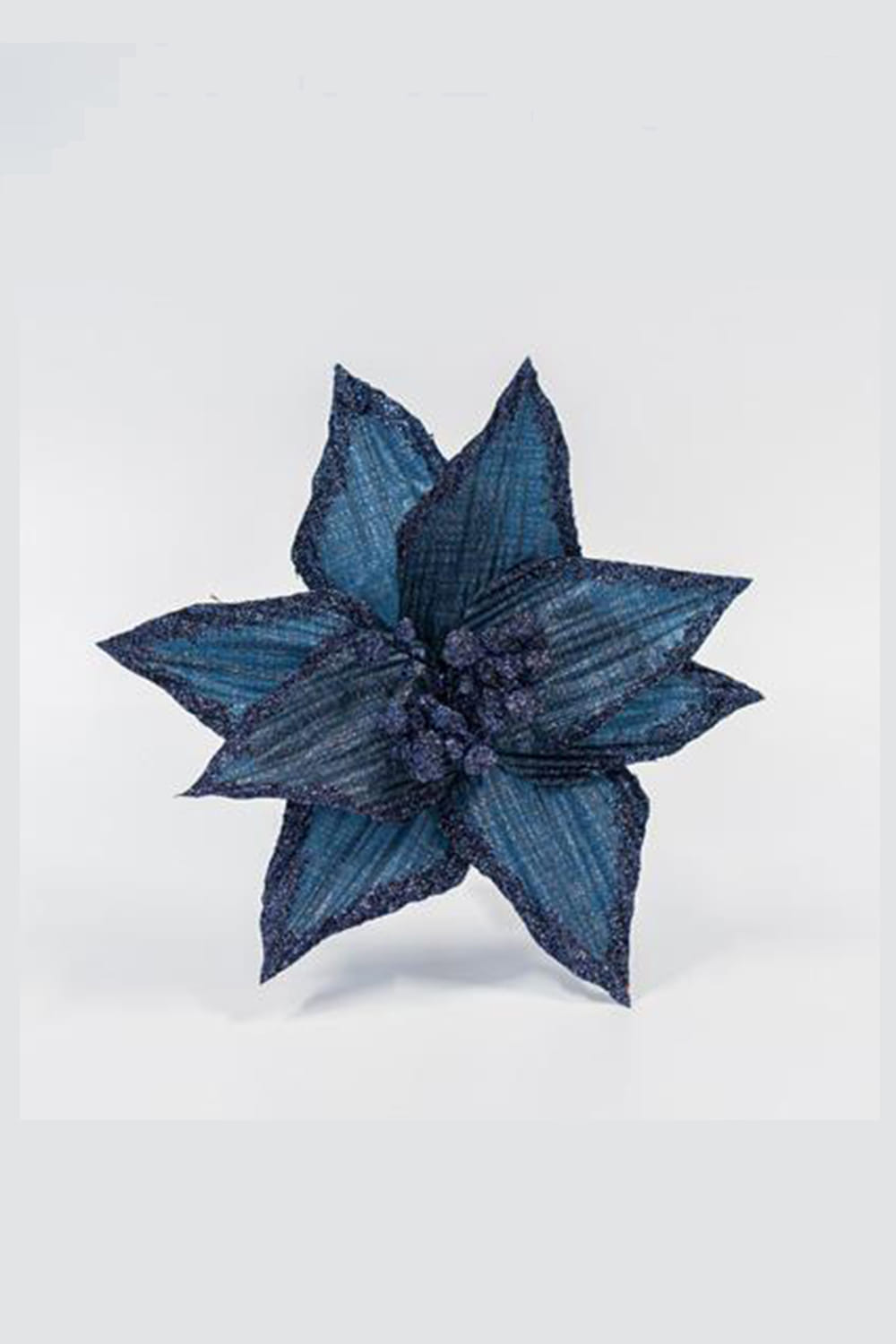 Athome Pavloudakis - Χριστουγεννιάτικο μπλε συνθετικό λουλούδι πουανσέτια (26x18 cm)