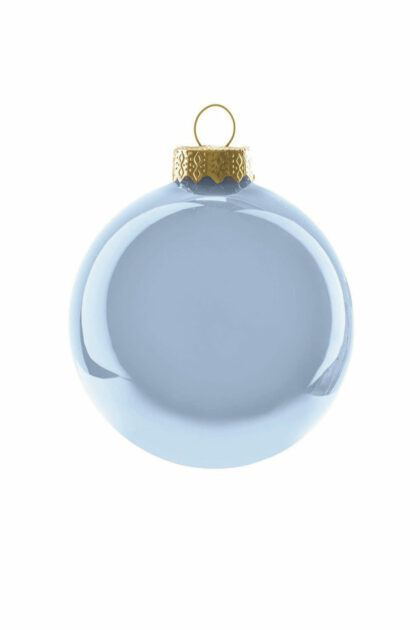 Athome Pavloudakis - Χριστουγεννιάτικη γυάλινη μπάλα γαλάζια γυαλιστερή 8 cm