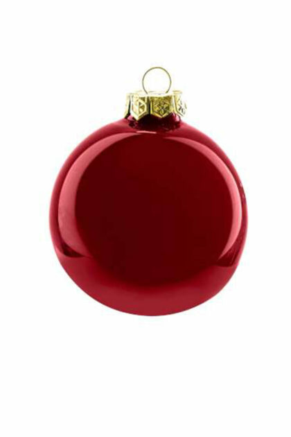 Athome Pavloudakis - Χριστουγεννιάτικη γυάλινη μπάλα  γυαλιστερό μπορντώ 10 cm
