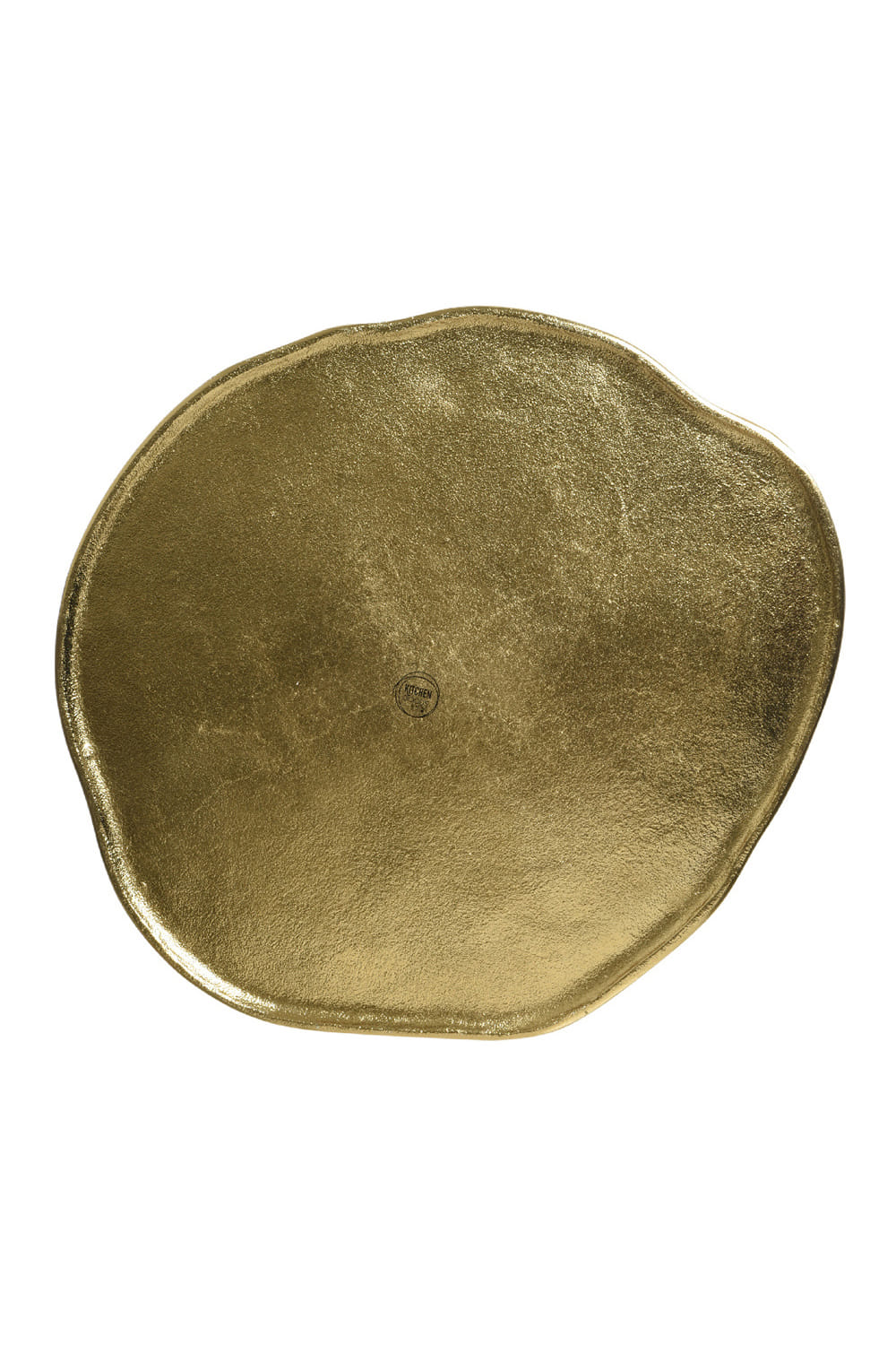 Athome Pavloudakis - Χριστουγεννιάτικη μεταλλική χρυσή πιατέλα ασσύμετρη (40x36x1 cm)