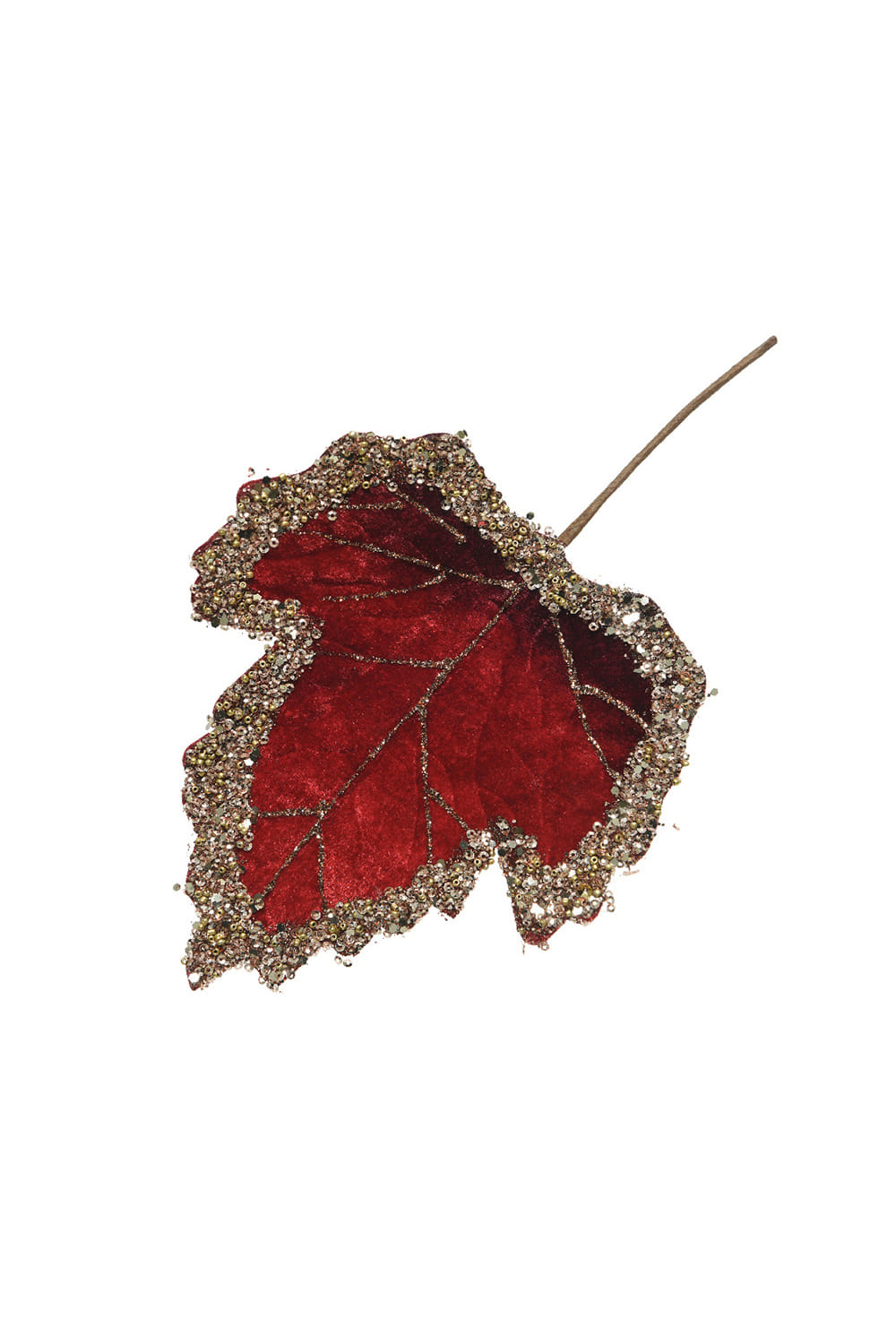 Athome Pavloudakis - Χριστουγεννιάτικο κόκκινο υφασμάτινο λουλούδι φύλλο (19 cm)