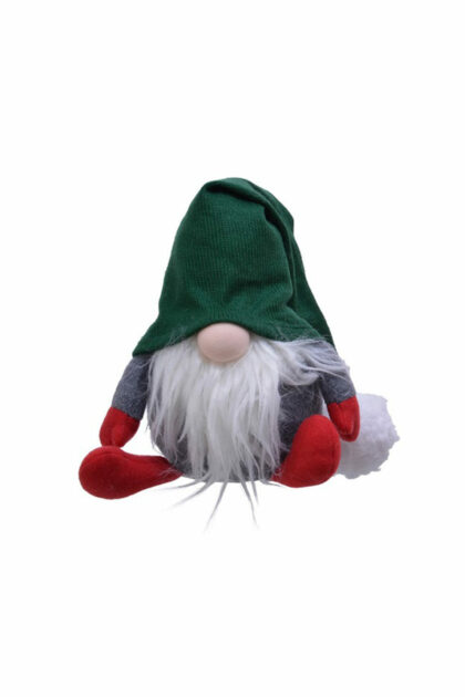 Athome Pavloudakis - Χριστουγεννιάτικος συνθετικός νάνος-gnome με πράσινο σκούφο  23x13x54 cm