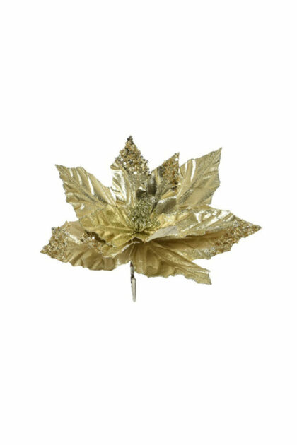 Athome Pavloudakis - Χριστουγεννιάτικο ανοικτό χρυσό συνθετικό λουλούδι 30x5 cm