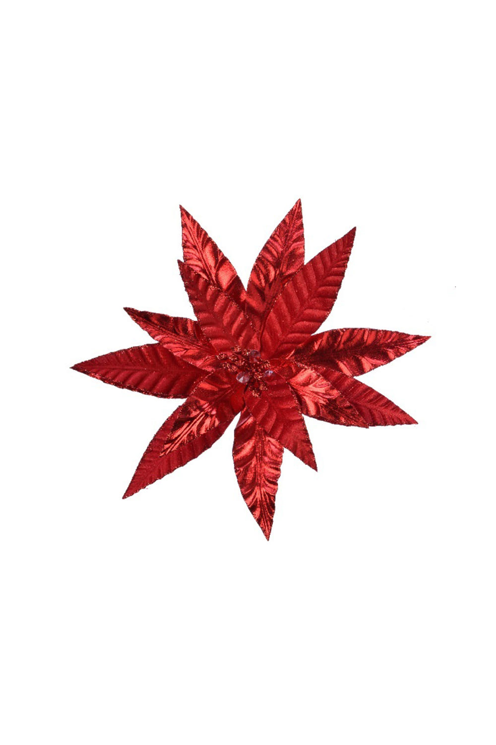 Athome Pavloudakis - Χριστουγεννιάτικο συνθετικό κόκκινο διακοσμητικό λουλούδι (30x5 cm)