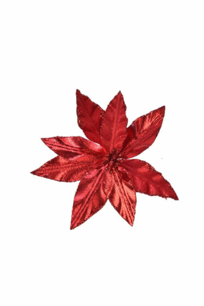 Athome Pavloudakis - Χριστουγεννιάτικο κόκκινο χριστουγέννων συνθετικό λουλούδι πουανσέτια 11x2 cm