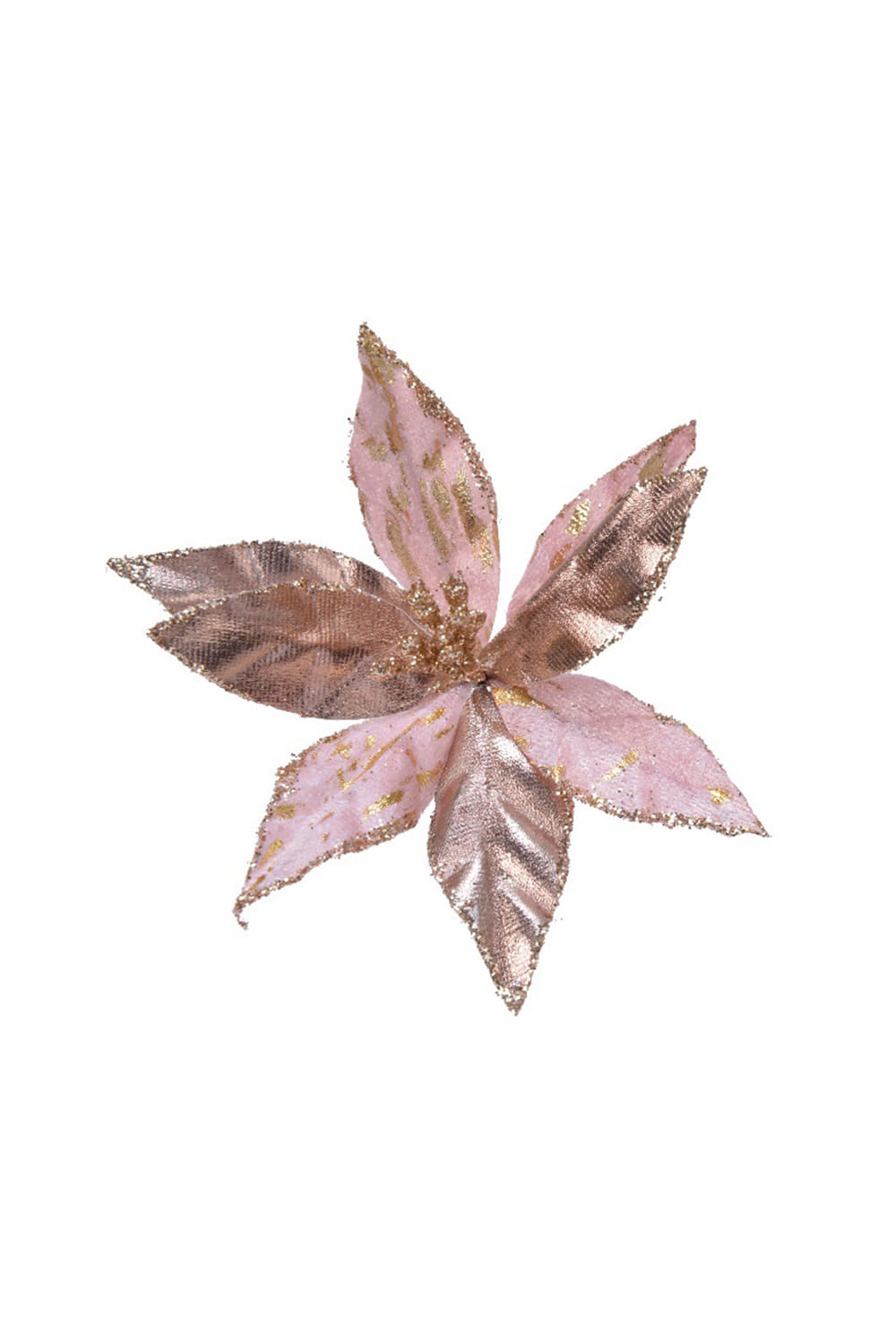 Athome Pavloudakis - Χριστουγεννιάτικο συνθετικό ροζ λουλούδι πουανσέτια (11x2 cm)