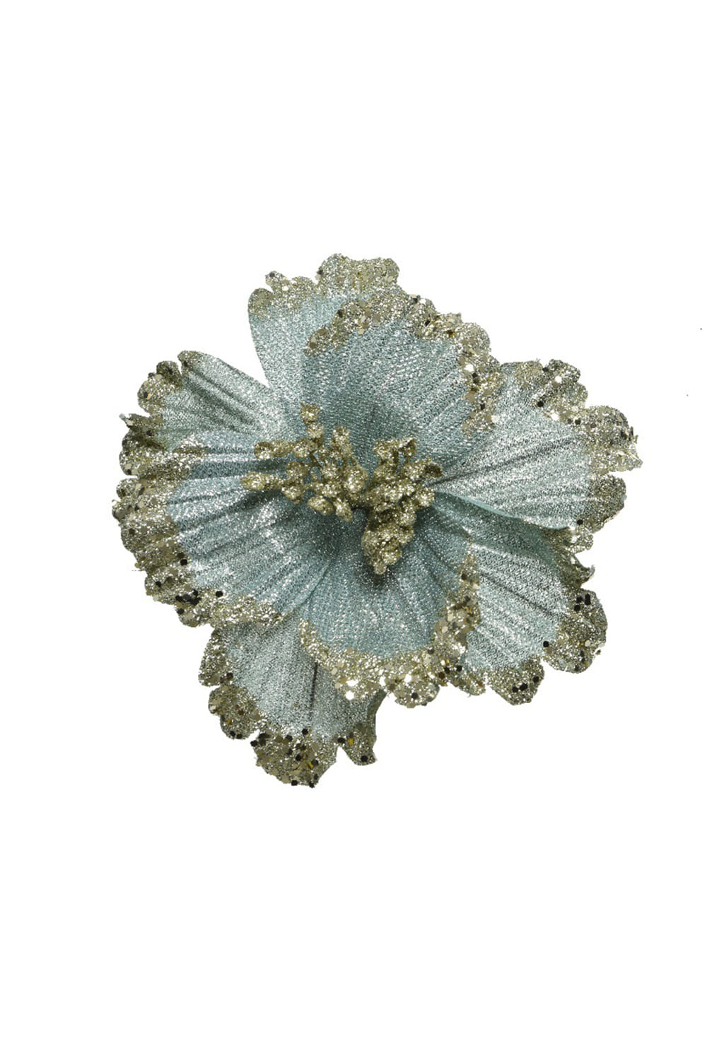Athome Pavloudakis - Χριστουγεννιάτικο μπλε της αυγής συνθετικό λουλούδι (27x3 cm)