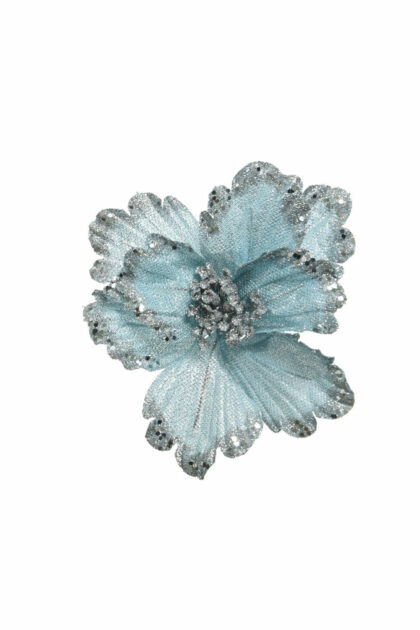 Athome Pavloudakis - Χριστουγεννιάτικο αρκτικό μπλε συνθετικό λουλούδι 27x3 cm