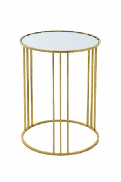 Athome Pavloudakis - Τραπέζι μεταλλικό χρυσό κυλινδρικό 59 cm