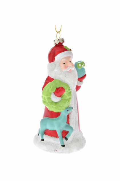 Athome Pavloudakis - Χριστουγεννιάτικο πολύχρωμο συνθετικό στολίδι Αγ. Βασίλης 12 cm