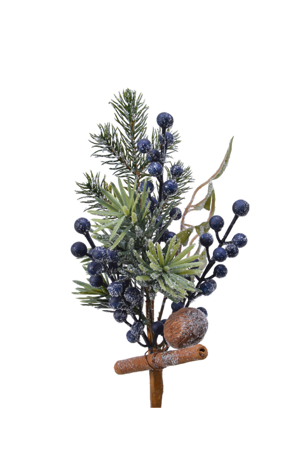 Athome Pavloudakis - Χριστουγεννιάτικο πράσινο κλαρί έλατο με μπλε καρπούς (7x10x31 cm)