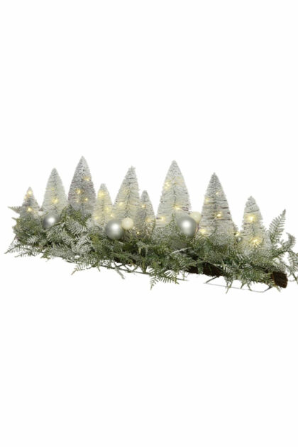 Athome Pavloudakis - Χριστουγεννιάτικο διακοσμητικό 60 LED θερμό λευκό με δενδράκια 90x24x26cm μπαταρίας
