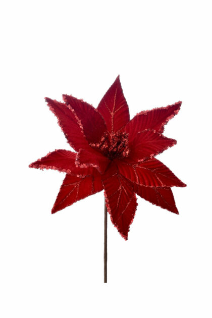 Athome Pavloudakis - Χριστουγεννιάτικο κόκκινο συνθετικό λουλούδι πουανσέτια 70 cm