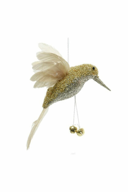 Athome Pavloudakis - Χριστουγεννιάτικο χρυσό συνθετικό στολίδι πουλί 4