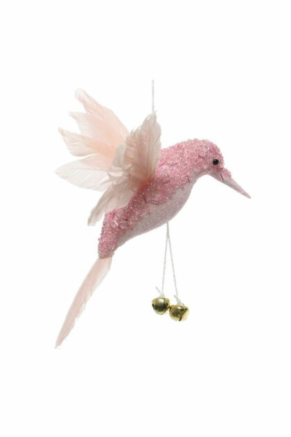 Athome Pavloudakis - Χριστουγεννιάτικο ροζ συνθετικό στολίδι πουλί 4