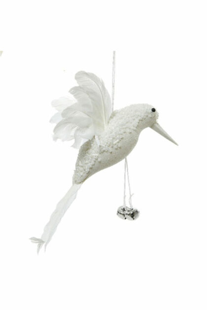 Athome Pavloudakis - Χριστουγεννιάτικο λευκό συνθετικό στολίδι πουλί 4