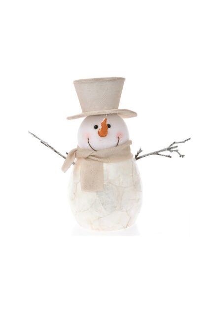 Athome Pavloudakis - Χριστουγεννιάτικο διακοσμητικό λευκός χιονάνθρωπος 29 cm