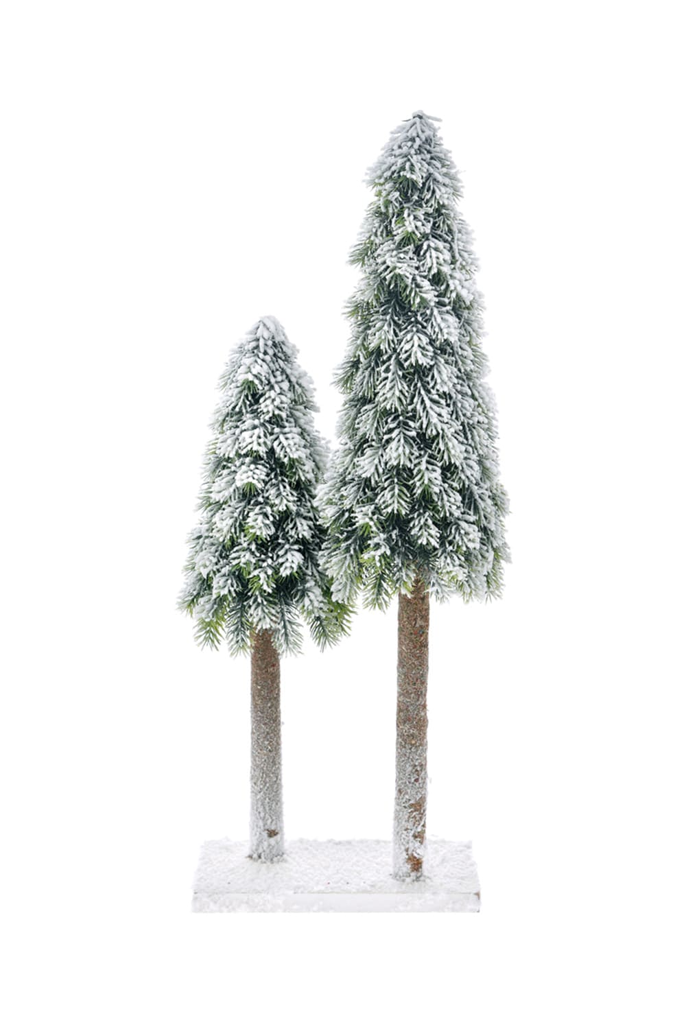 Athome Pavloudakis - Χριστουγεννιάτικο διακοσμητικό πράσινο παγωμένο διπλό έλατο σε βάση (25x17x55 cm)