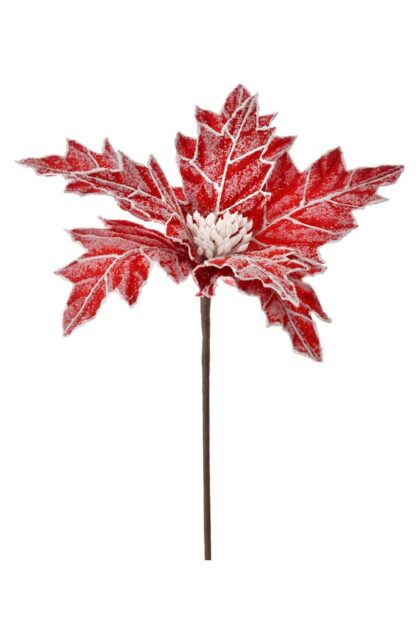 Athome Pavloudakis - Χριστουγεννιάτικο κόκκινο υφασμάτινο λουλούδι πουανσέτια 65 cm