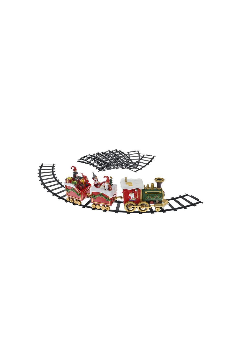 Athome Pavloudakis - Χριστουγεννιάτικο συνθετικό πολύχρωμο τραινάκι με κίνηση και μουσική (10 cm)