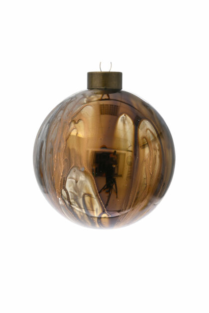 Athome Pavloudakis - Χριστουγεννιάτικη γυάλινη μπάλα χρυσή μπρούτζου 8 cm