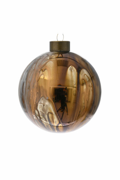 Athome Pavloudakis - Χριστουγεννιάτικη γυάλινη μπάλα χρυσή μπρούτζου 10 cm