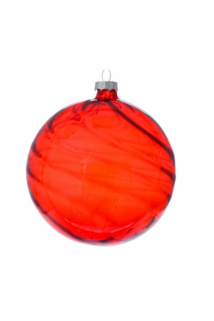 Athome Pavloudakis - Χριστουγεννιάτικη γυάλινη μπάλα κόκκινη 8 cm